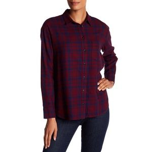 Madewell Burgundy-Navy McKinney Plaid Top